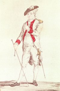 Monsieur Dugazon in de rol van Chevalier de Forbignac in Curieux de Compiègne door French School